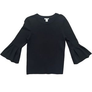 H&M Black Flare Sleeve Top